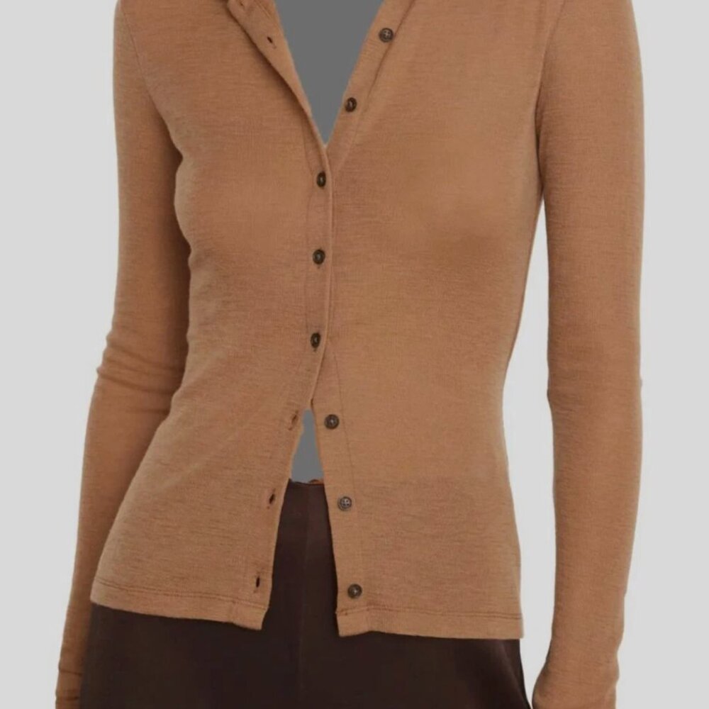 Vince Long Sleeve Polo Button Cardigan, 100% wool, NWT, S